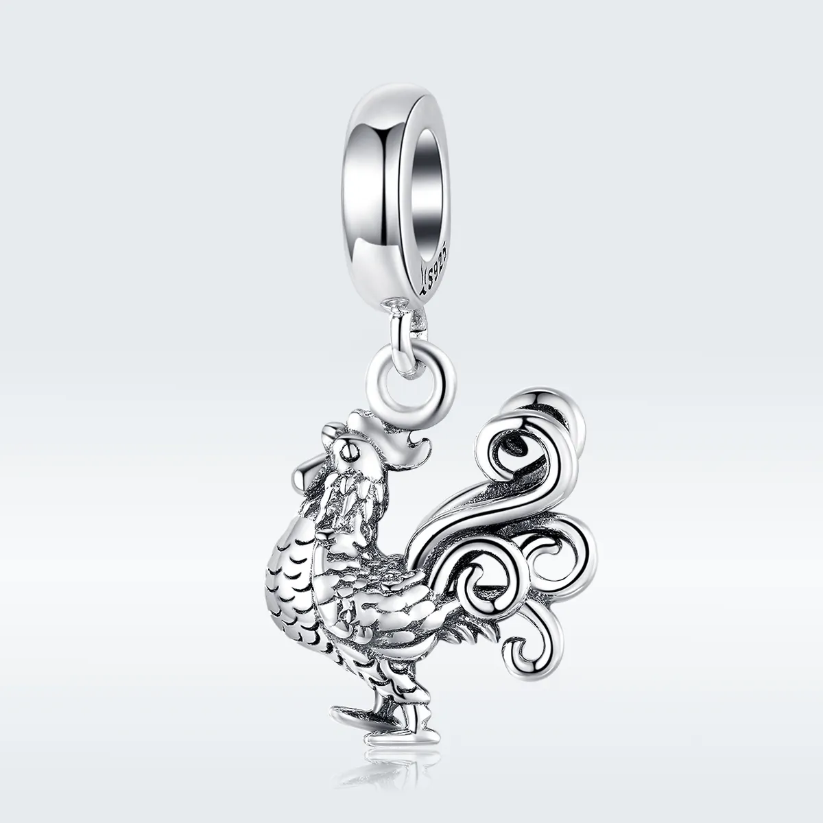 Silver 925 Jewelry Pendant Charm Orginal 925 Bracelet oder Necklace Deign Brave Rooster Charms DIY Jewelry