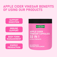 Capsules de vinaigre de cidre de pomme haute puissance avec supplément de vinaigre de cidre de pomme pour le soutien immunitaire et la production d'énergie