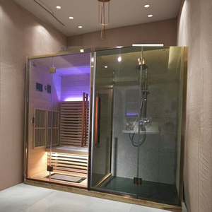 Meilleures ventes européennes Bain douche Sauna infrarouge Bois de cèdre rouge Vapeur sèche - Product Image 1