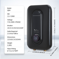 Chauffe-eau électrique instantané haute puissance 9KW 220-240V, protection multi-sécurité, pour salle de bain d'hôtel, douche continue