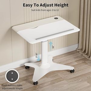 ERGO COLLECT Adjustable Height Standing <strong>Desk</strong> Overbed Design Mobile Study Table For Kids Adults Drawing &amp; Reading In Office Study - Product Image 4