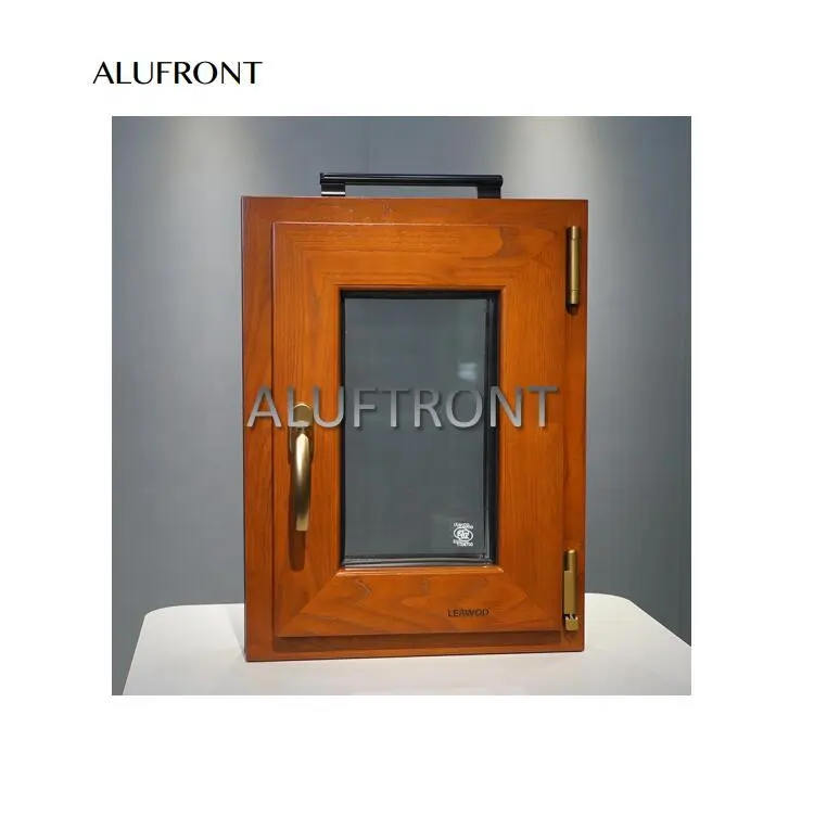 German hardware modern swing double glaze Aluminum composite clad wooden Frame timber Casement Windows