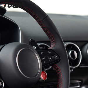 Volant en cuir pleine fleur avec boutons de démarrage/arrêt pour <span class=keywords><strong>Audi</strong></span> R8 <span class=keywords><strong>TT</strong></span> TTS 2018 2019 <span class=keywords><strong>2021</strong></span> - Product Image 6