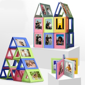 Wholesale Custom Colored Plastic Square Magnetic Refrigerator Photo Frame with UV Printing for Home Decor and USA Origin - Product Image 1