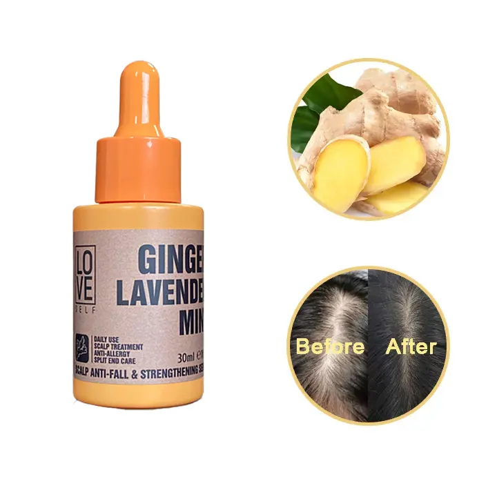 Private Label Hair Growth Treatment Ginger Root Oil Natural Hair Nutrient Solution For Men And Women
