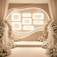 Énorme panneau publicitaire LED rectangulaire suspendu pour scène de gala annuelle, boîte à lumière en acrylique, grand enseigne publicitaire pour événements et révélations d'entreprise