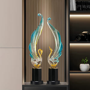 Ornements en résine en forme de paire de phénix pour la décoration de salon et de la maison - Product Image 6