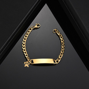 Pulsera Personalizada con Nombres, Pulsera de Acero Inoxidable para Mujer y Hombre, Colgante de Mariposa y Estrella, Brazaletes Chapados en Oro para Pareja - Product Image 5