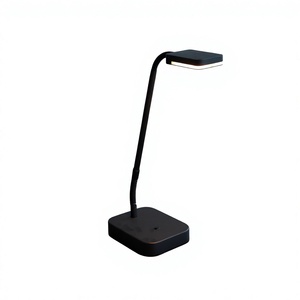 Adjustable LED Table <b>Lamp</b> Black Rectangular Shade Touch Control Dimmable 3000K <b>Warm</b> White Minimalist Design Reading Room Use - Product Image 1