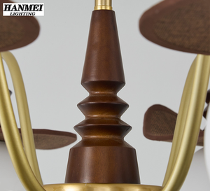 Plafonnier LED vintage de style français, lampe de chevet haut de gamme pour chambre principale, lampe de style japonais rétro pour restaurant, bois et fer - Product Image 4