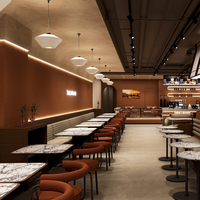 Décoration de café personnalisable, design mobile, nouveauté pour équipement commercial, intérieur de remorque, style moderne et tables pour café