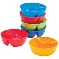 Bol de service divisé en plastique GD405 pour frites, salades, collations, sauces, céréales