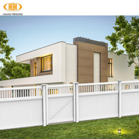 Outdoor White Vinyl/Pvc Privacy Fencing Panels 6X8 Temporary Foldable Plastic Fence European Style for Garden