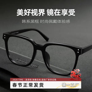 Montures de lunettes de style coréen TR90 à monture noire, rectangulaires, monture complète, anti-UV pour hommes, 1122, origine Danyang - Product Image 5