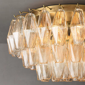 Plafonnier en verre transparent américain de 17 pouces, pour chambre à coucher, cuisine, îlot, salle à manger, décoration, plafonnier en verre italien fait à la main - Product Image 4