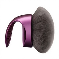 Pinceau à poudre libre surdimensionné à tête champignon en poils synthétiques avec manche en plastique, idéal pour le blush et le gloss à lèvres - Meilleure vente