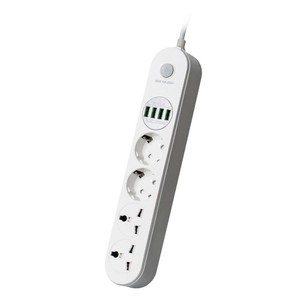 Regleta de enchufes con puerto de carga USB, enchufe estándar europeo para uso en el hogar, oficina, hotel, viajes y exteriores. - Product Image 2
