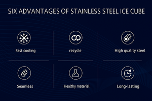 หินน้ำแข็ง316L ทำจากสเตนเลสสตีลหินวิสกี้สามารถนำกลับมาใช้ใหม่ได้หินน้ำแข็งค็อกเทลไวน์ค็อกเทลเบียร์เย็นลงเลเซอร์ - Product Image 3