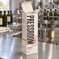 Cartons pliables à fond à verrouillage automatique en carton écologique imprimés sur mesure pour l'emballage de bouteilles d'huile d'olive de qualité supérieure