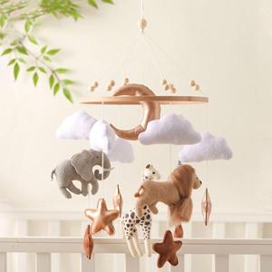 Mobile musical en bois fait main pour berceau, style bohème moderne pour bébé - Unisexe - Product Image 4