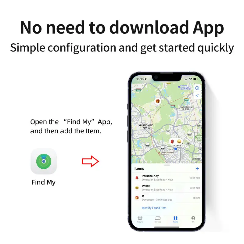Apple MFi認定GPSアンチロストトラッカースマートタグエアタグトラッカーロケーターファインダーとApple iOS for iPhone15デバイスを見つける