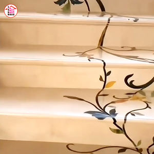 บันไดหินอ่อนหินอ่อนวอเตอร์เจ็ทบันไดออกแบบได้ตามต้องการหรูหราสำหรับวิลล่าโรงแรม - Product Image 5