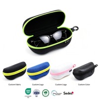 Étui rigide pour lunettes de soleil BestClean EVA, grand format, avec logo personnalisé, mousqueton, fabrication OEM ODM, GRS BSCI Sedex OEKO