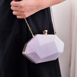 <span class=keywords><strong>Bolso</strong></span> de mano con brillo al por mayor, cartera de noche geométrica con cadena desmontable, <span class=keywords><strong>bolso</strong></span> formal y de <span class=keywords><strong>fiesta</strong></span> multiestilo - Product Image 2