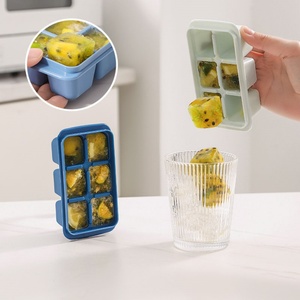 Color Box 3 Pack Silicone Large Round Ice Cube Tray for <b>Freezer</b> with Lids <b>Mini</b> Ice Cube Maker Square Ice Cream Tools Custom Logo - Product Image 3