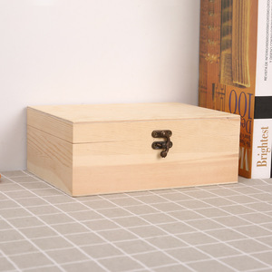 Wooden Storage <b>Box</b> 10cm High 6-10L Capacity Simple Style For <b>Makeup</b> Organizers - Product Image 1