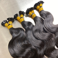 Extensions de cheveux permanentés noirs pour femmes, qualité Remy de luxe, cuticules entièrement alignées, double trame, pointe plate, fabrication vietnamienne, vente en gros usine