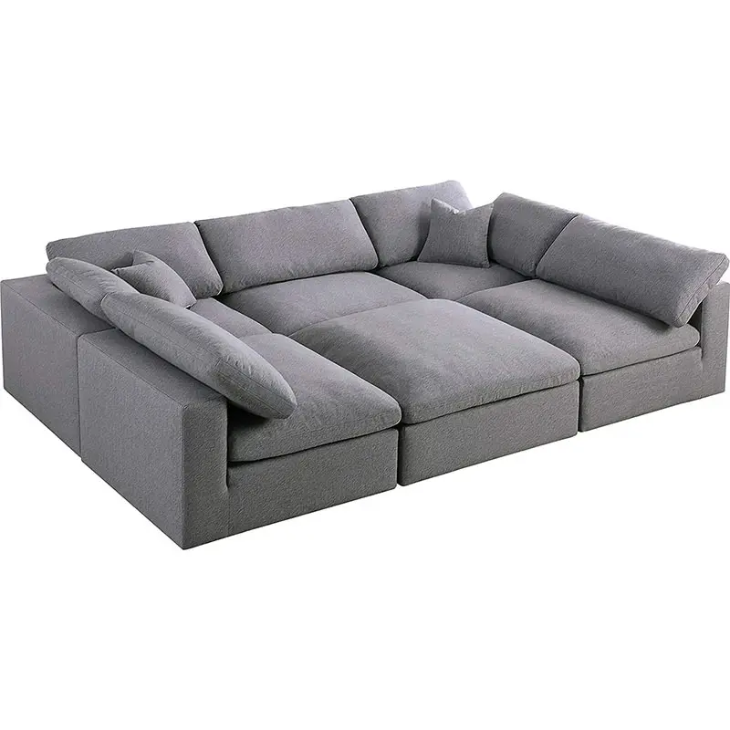 Americana para baixo almofadas 6 peças modular secional sofá-cama sofá-cama para sala confortável espreguiçadeira