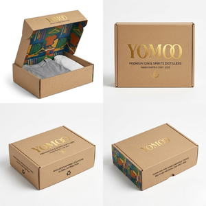 Boîte en carton ondulé recyclé pour l'expédition de vêtements, t-shirts et chaussures, avec impression couleur recto-verso, pour la vente en gros et le commerce électronique. - Product Image 2