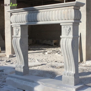 Usine Onlyart Décoration de maison moderne sur mesure Italie Pierre naturelle Conception simple Cheminées <span class=keywords><strong>en</strong></span> pierre Surround - Product Image 5
