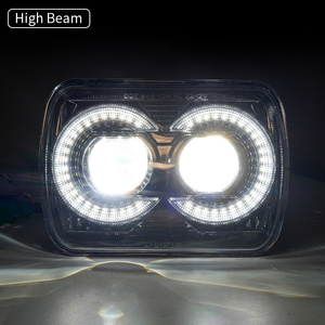 Phares LED DOT 5x7 7x6 style hibou avec feux de jour et clignotants pour Jeep Cherokee XJ Wrangler YJ Comanche MJ Toyota MR2 GMC Truck - Product Image 2
