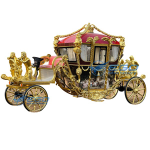 Charrette royale électrique personnalisable pour mariage, sculpture de cheval et chariot, charrette royale luxueuse - Product Image 1