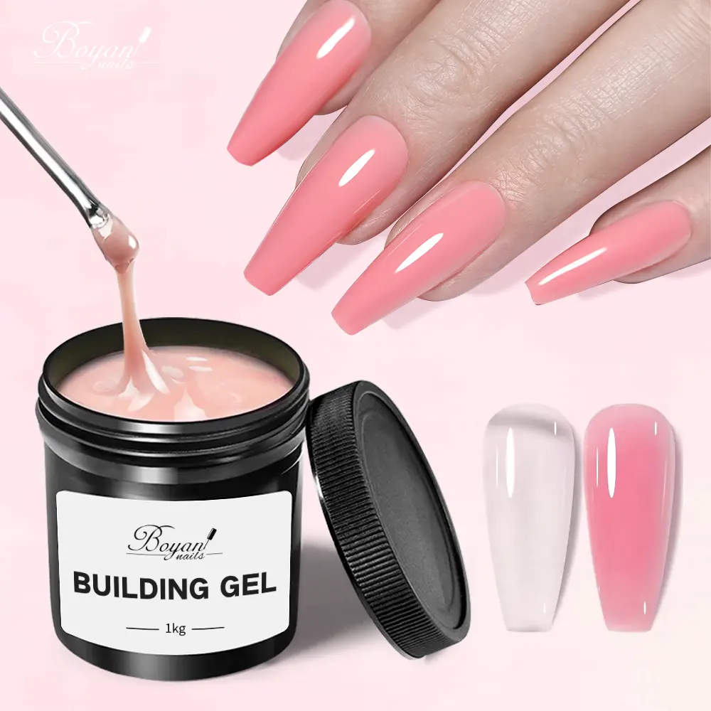 Puntas de uñas, 500 Uds., Gel de construcción en crema, Gel de construcción sólida, Kit de uñas, Gel duro antiadherente, forma de papel de extensión