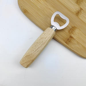 Ouvre-bouteille en acier inoxydable avec manche en bois de Yangjiang, matériau en bambou rond XR5003 - Product Image 3