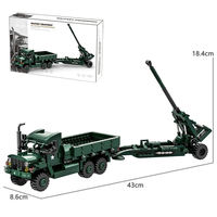 Wange 4510 WW2 M35 Camion de transport de 2 tonnes et obus M198 MOC, ensemble de briques de construction de modèles de voitures, jouet pour enfants unisexe, vente en gros