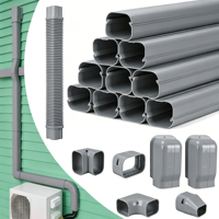 Couverture décorative en PVC blanc résistant aux UV pour unité extérieure de climatiseur split, kit de protection contre les intempéries pour ligne de tuyauterie