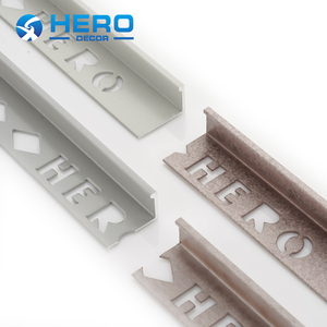 Surface de Texture de pierre haut de gamme 12mm bande de bord droit en aluminium profil en forme de L pièces d'installation de <span class=keywords><strong>coin</strong></span> garniture de carreaux en métal Hero - Product Image 4