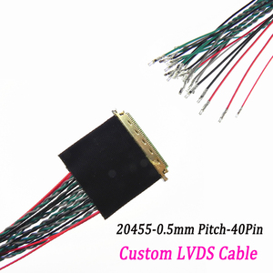 Kabel Koaksial Mikro LVDS 40Pin 0.5mm 20455 Anti-Gangguan Twisted Pair dengan Ujung Terbuka untuk Layar LCD Sentuh Industri Tertanam - Product Image 1