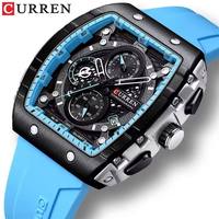 Montre à quartz rétro de luxe Curren 8442, style simple, sportif et professionnel, bracelet en silicone, diverses montres de charme attrayantes pour hommes