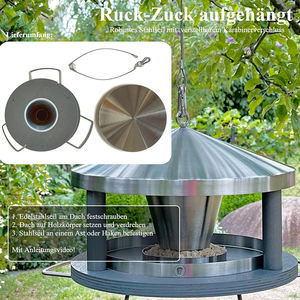 JH-Mech kuş evi asılı hava paslanmaz çelik asılı dekorasyon bahçe veranda kuş kafesi kuş besleyici - Product Image 2