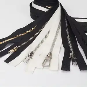 Manufacturer Custom Antique Silver Gunmetal Nickel Brass Open-end Metal Zippers