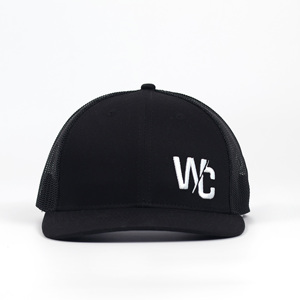 Gorra de camionero Richardson 112 en blanco con malla negra y logotipo bordado personalizado - Product Image 2
