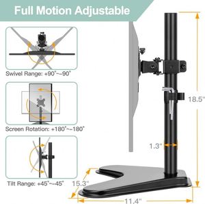 Brazo Articulado para Monitor, Soporte de Escritorio para Monitor LED/LCD con un Solo Brazo Oscilante, Soporte de Escritorio para Dos Monitores - Product Image 3