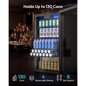 Mini-réfrigérateur EUHOMY 3,2 pieds cubes, refroidisseur de boissons avec porte en verre, contrôle électronique de la température, pour la maison, le bar ou le bureau - Product Image 3