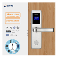 Système de gestion de serrures de porte numériques pour hôtel avec écran LCD Orbita, carte RFID intelligente et serrure à mortaise ANSI