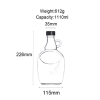 Qualité Allemande1100ml Personnalisé OEM ODM Pot d'huile de cuisine en verre pichet d'huile d'olive doseur avec main